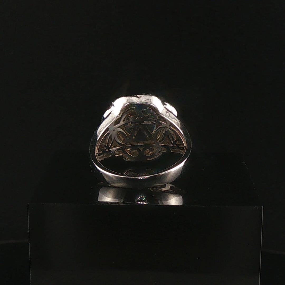 LeVian 18k White Gold 1.50ct Aquamarine and 0.50cttw Diamond Swirl Ring Size 7