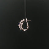 Effy 14k White Gold Tanzanite and 0.50cttw Diamond Huggie Earrings