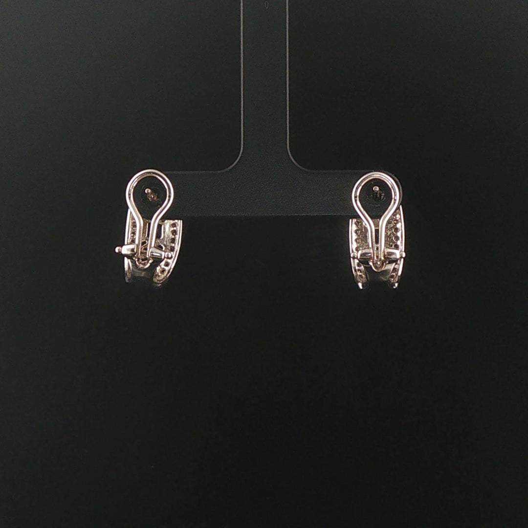 Effy 14k White Gold Tanzanite and 0.50cttw Diamond Huggie Earrings