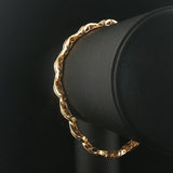 14k Yellow Gold and 2.50cttw Baguette Diamond Solid Wave Link Bracelet 7.25"