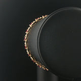 14k Yellow Gold Marquise Cut Rubies and Diamond X Link Bracelet 6.75"