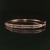 Levian 14k Rose Gold 0.92cttw Bezel Set Diamond Bangle Bracelet 6.75"