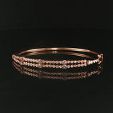 Levian 14k Rose Gold 0.92cttw Bezel Set Diamond Bangle Bracelet 6.75"