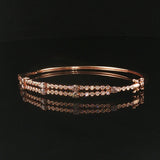 Levian 14k Rose Gold 0.92cttw Bezel Set Diamond Bangle Bracelet 6.75"