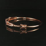 Levian 14k Rose Gold 0.92cttw Bezel Set Diamond Bangle Bracelet 6.75"