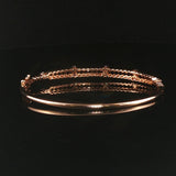 Levian 14k Rose Gold 0.92cttw Bezel Set Diamond Bangle Bracelet 6.75"