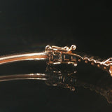 Levian 14k Rose Gold 0.92cttw Bezel Set Diamond Bangle Bracelet 6.75"