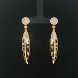 18k Yellow Gold and 1.50cttw VS Diamond Drop Dangle Earrings 2.25"