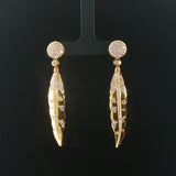 18k Yellow Gold and 1.50cttw VS Diamond Drop Dangle Earrings 2.25"