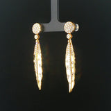 18k Yellow Gold and 1.50cttw VS Diamond Drop Dangle Earrings 2.25"