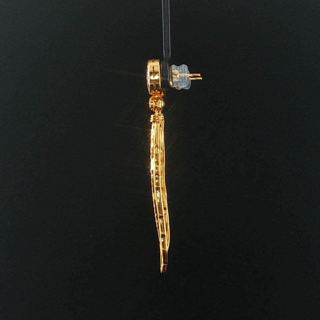 18k Yellow Gold and 1.50cttw VS Diamond Drop Dangle Earrings 2.25"