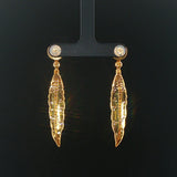 18k Yellow Gold and 1.50cttw VS Diamond Drop Dangle Earrings 2.25"