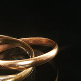 Cartier Vintage 18k Tri Tone Gold and Diamond Rolling Bands Ring Size 55