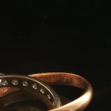 Cartier Vintage 18k Tri Tone Gold and Diamond Rolling Bands Ring Size 55