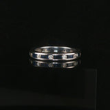 EFFY 18k White Gold Sapphire and Diamond Band Ring Size 7