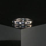 EFFY 18k White Gold Sapphire and Diamond Band Ring Size 7