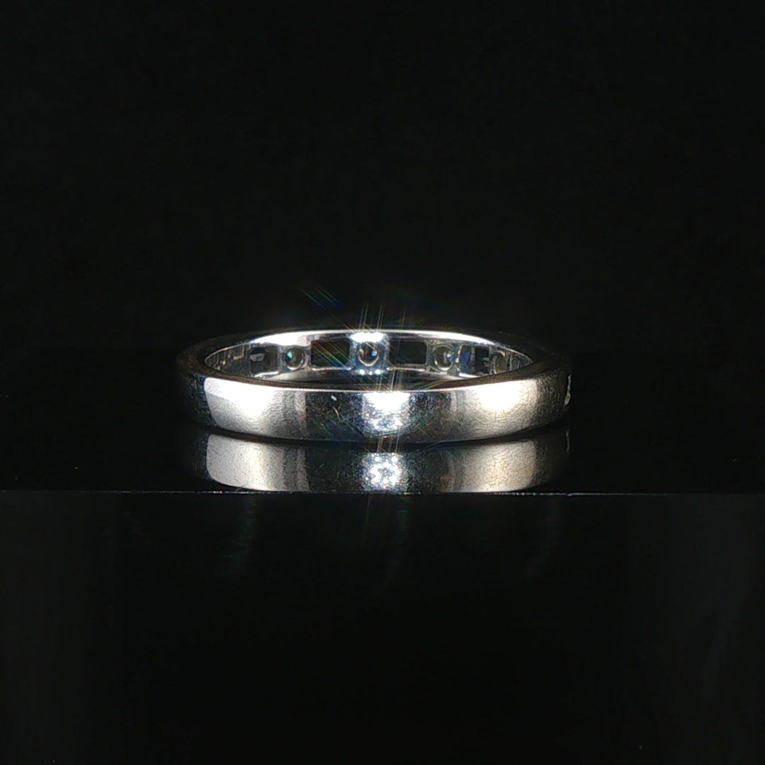 EFFY 18k White Gold Sapphire and Diamond Band Ring Size 7