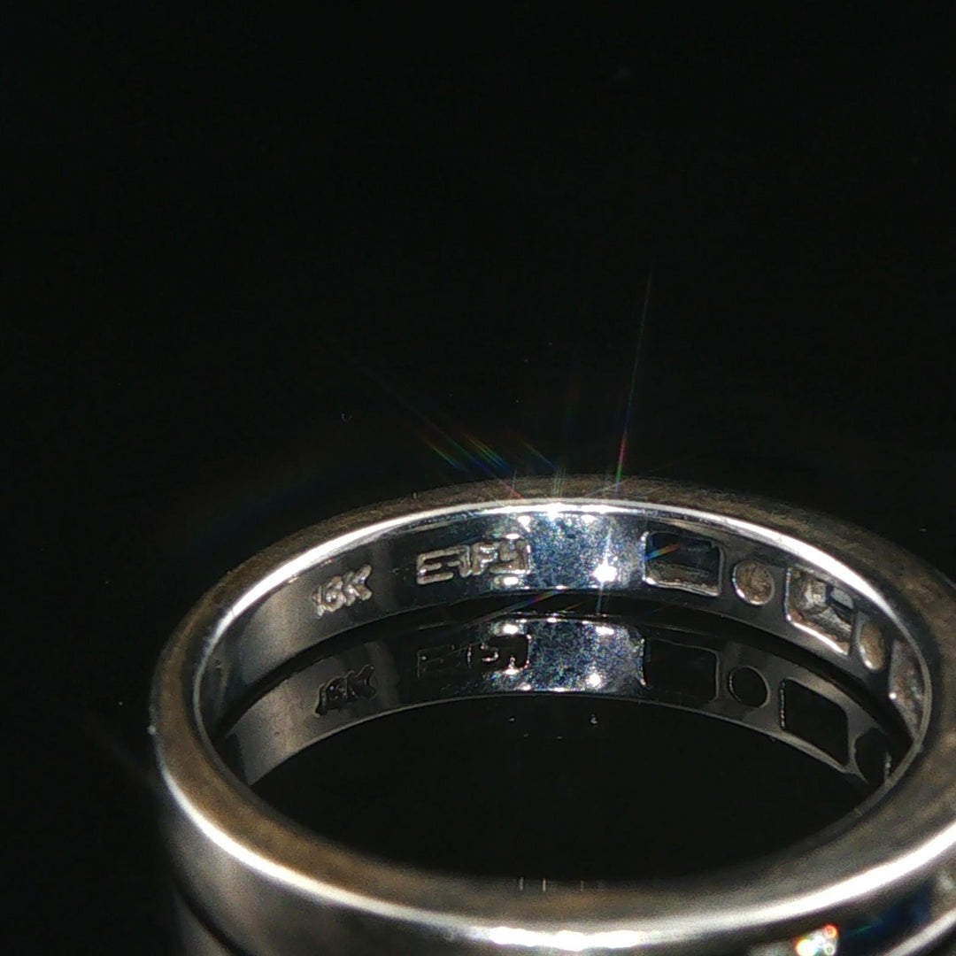 EFFY 18k White Gold Sapphire and Diamond Band Ring Size 7