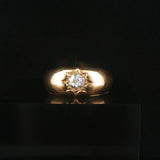 Antique 18k Yellow Gold and 0.50cttw OEC Diamond Starburst Ring Size 8.75