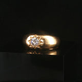 Antique 18k Yellow Gold and 0.50cttw OEC Diamond Starburst Ring Size 8.75