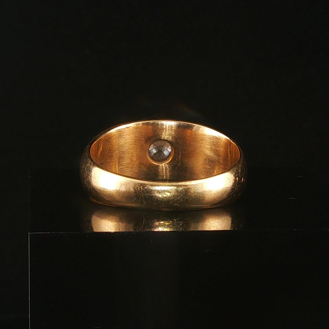 Antique 18k Yellow Gold and 0.50cttw OEC Diamond Starburst Ring Size 8.75