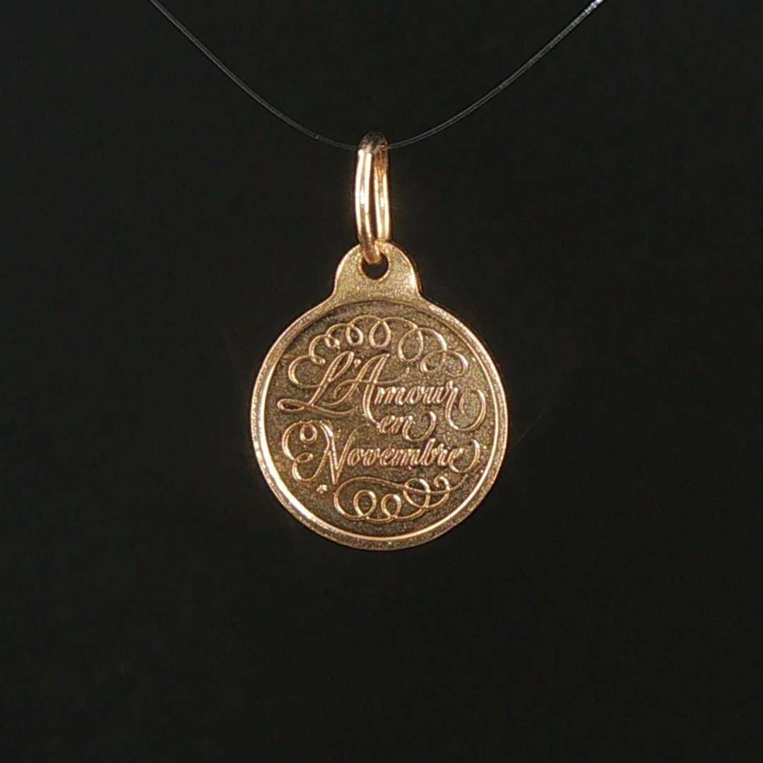 Franklin Mint 14k Yellow Gold Vintage Love In November Charm Pendant