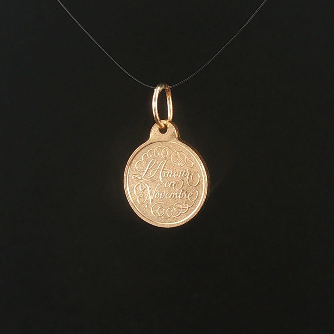 Franklin Mint 14k Yellow Gold Vintage Love In November Charm Pendant
