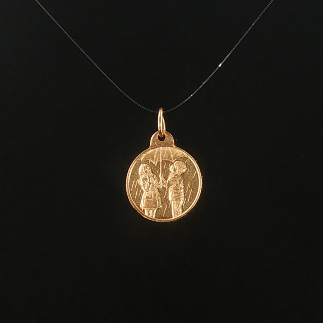 Franklin Mint 14k Yellow Gold Vintage Love In April Charm Pendant