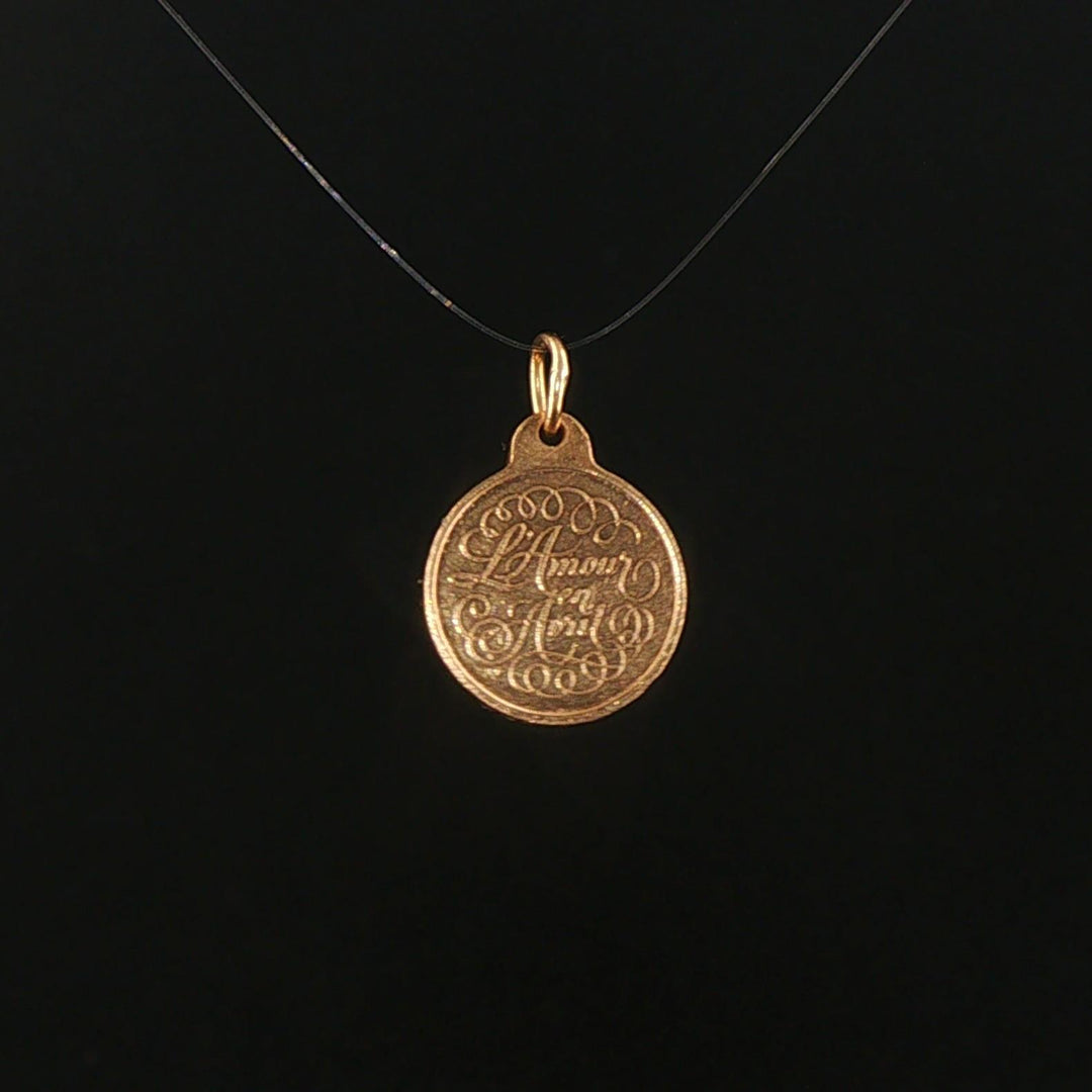 Franklin Mint 14k Yellow Gold Vintage Love In April Charm Pendant