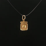 14k Yellow Gold and Yellow Sapphire Vintage Piece of Toast Charm