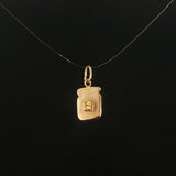14k Yellow Gold and Yellow Sapphire Vintage Piece of Toast Charm