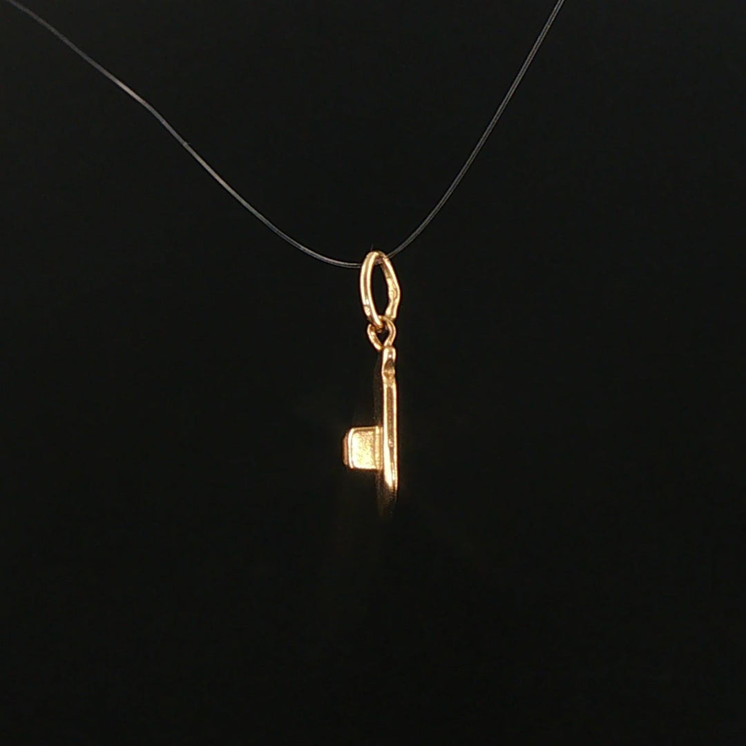 14k Yellow Gold and Yellow Sapphire Vintage Piece of Toast Charm