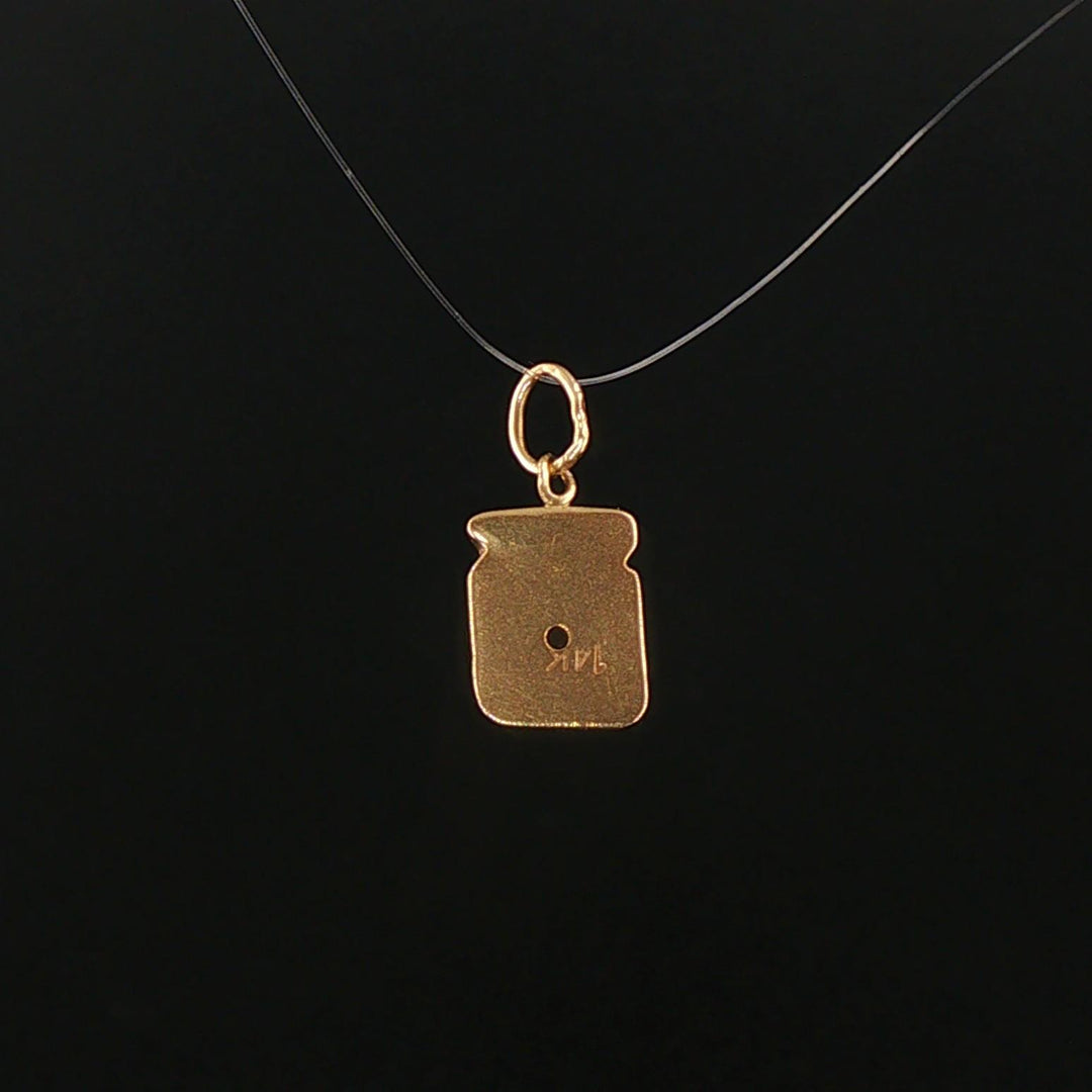 14k Yellow Gold and Yellow Sapphire Vintage Piece of Toast Charm