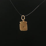 14k Yellow Gold and Yellow Sapphire Vintage Piece of Toast Charm