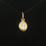 18k Yellow Gold and 0.34ct Marquise Diamond Vintage Charm Pendant