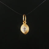 18k Yellow Gold and 0.34ct Marquise Diamond Vintage Charm Pendant