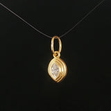 18k Yellow Gold and 0.34ct Marquise Diamond Vintage Charm Pendant