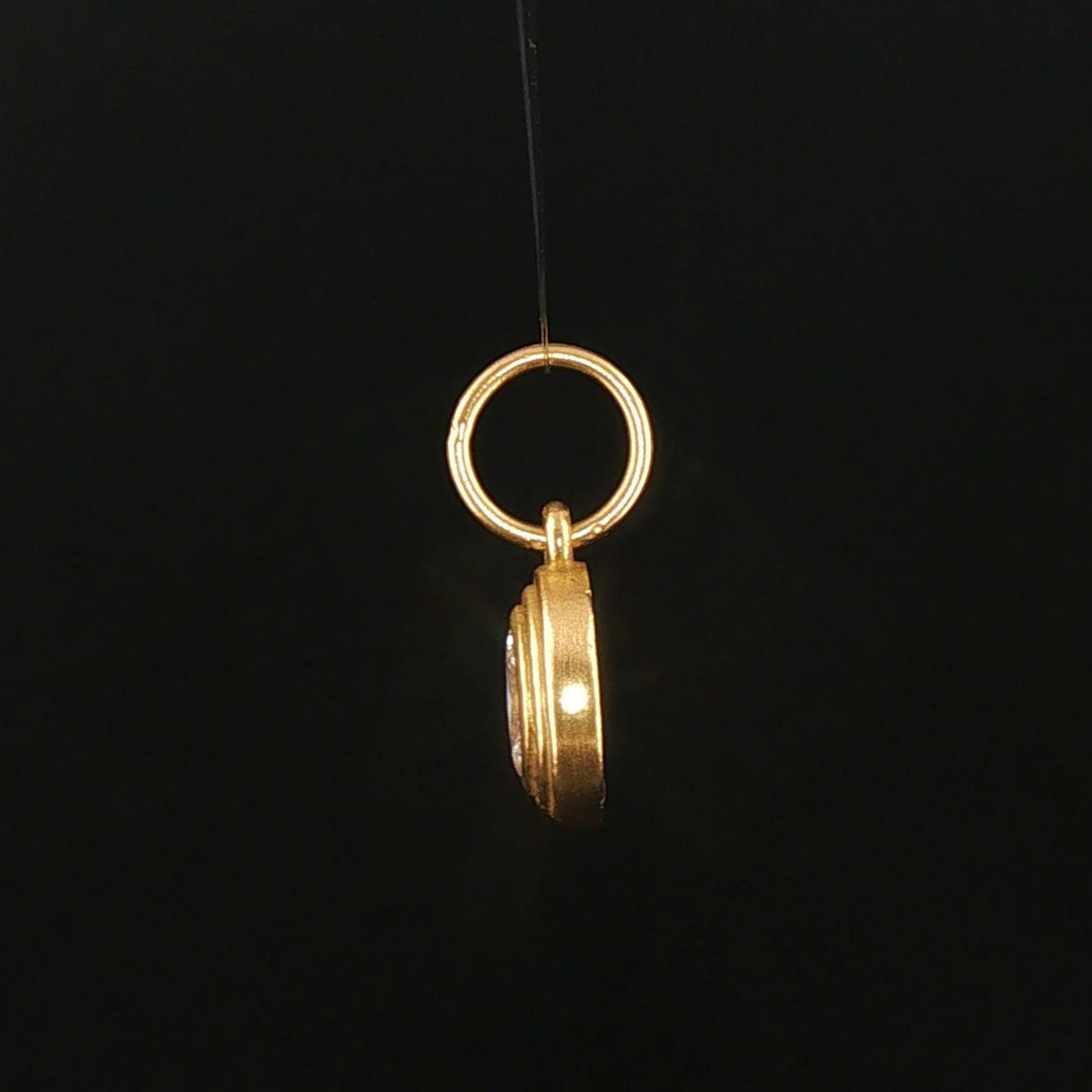 18k Yellow Gold and 0.34ct Marquise Diamond Vintage Charm Pendant