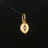 18k Yellow Gold and 0.34ct Marquise Diamond Vintage Charm Pendant