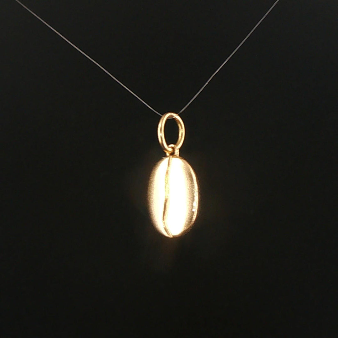 14k Yellow Gold 5.3g Solid Heavy Vintage Coffee Bean Charm Pendant