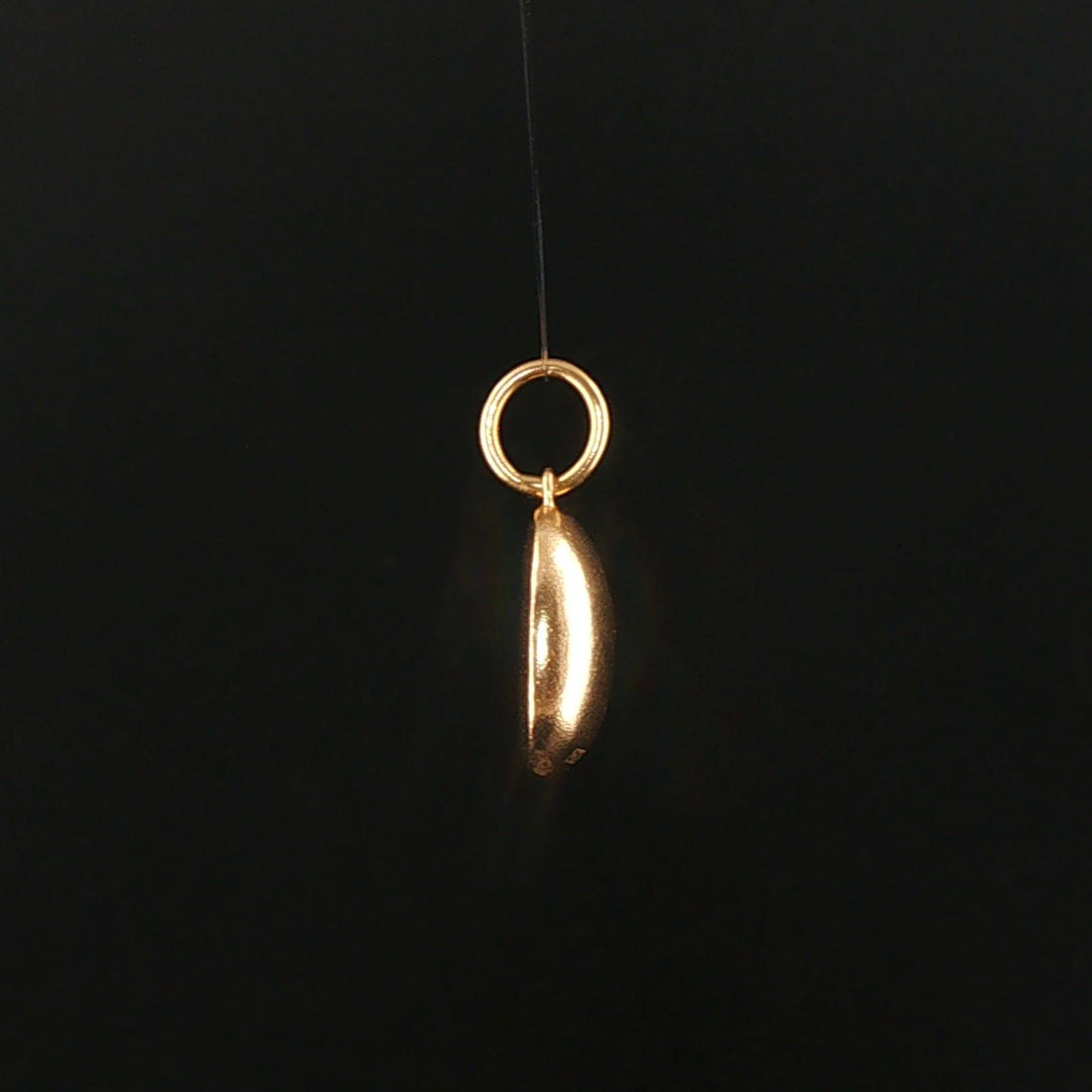 14k Yellow Gold 5.3g Solid Heavy Vintage Coffee Bean Charm Pendant