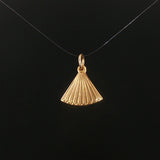 14k Yellow Gold Vintage Articulated I Love You Fan Charm Pendant