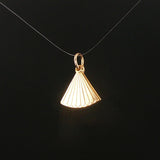 14k Yellow Gold Vintage Articulated I Love You Fan Charm Pendant