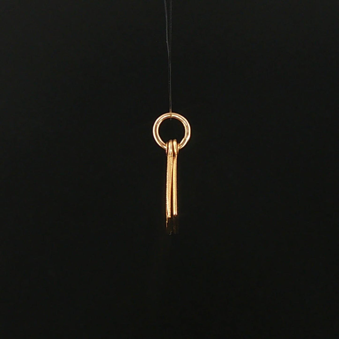 14k Yellow Gold Vintage Articulated I Love You Fan Charm Pendant
