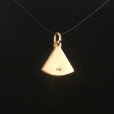 14k Yellow Gold Vintage Articulated I Love You Fan Charm Pendant