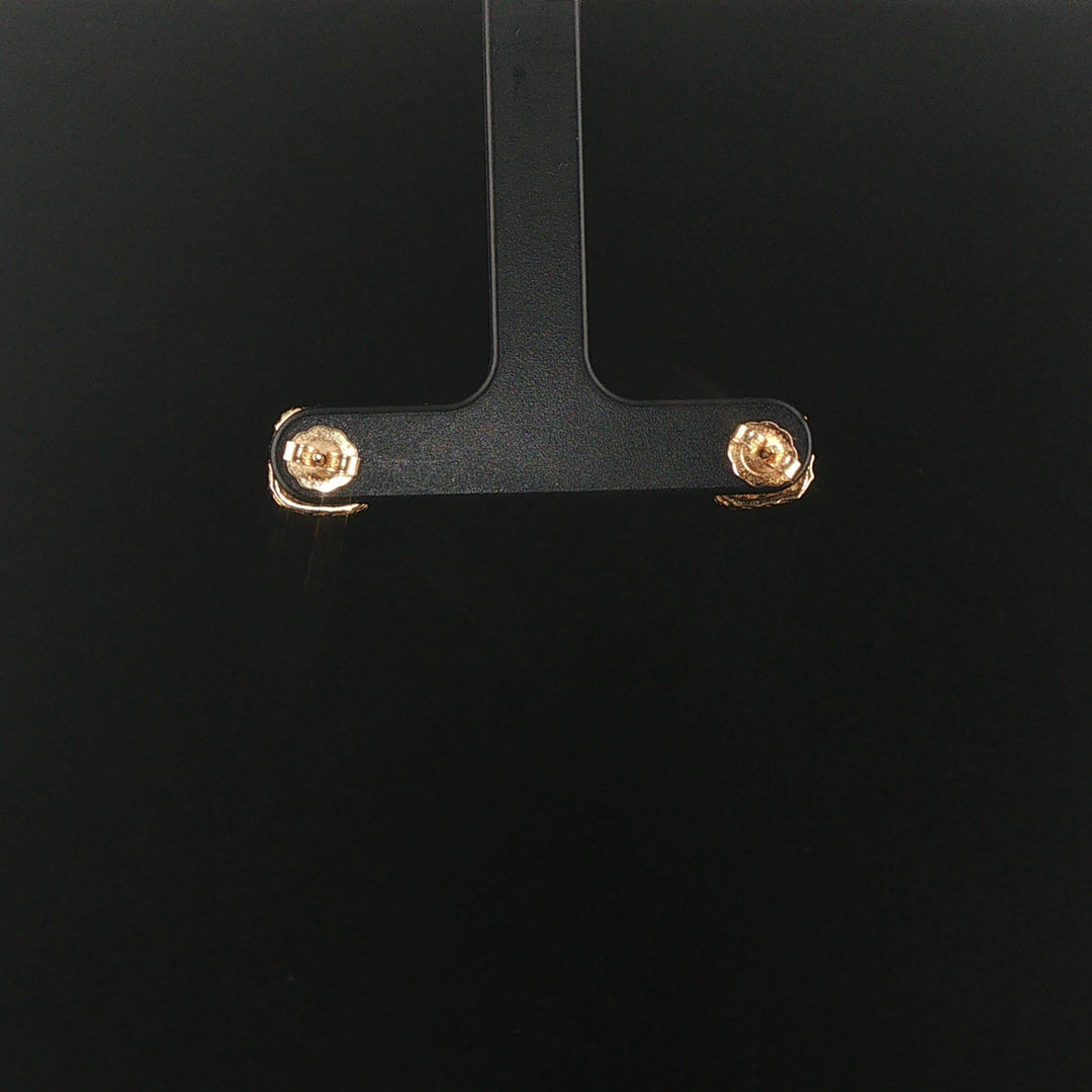 14k Yellow Gold Lab Emerald and Natural Diamond Stud Earrings