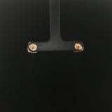 14k Yellow Gold Lab Emerald and Natural Diamond Stud Earrings