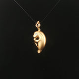 Steven Douglas 14k Yellow Gold Diamond Eye Manatee Pendant