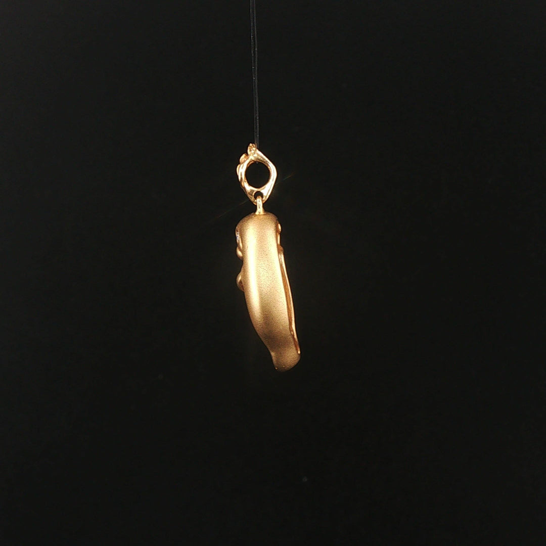 Steven Douglas 14k Yellow Gold Diamond Eye Manatee Pendant