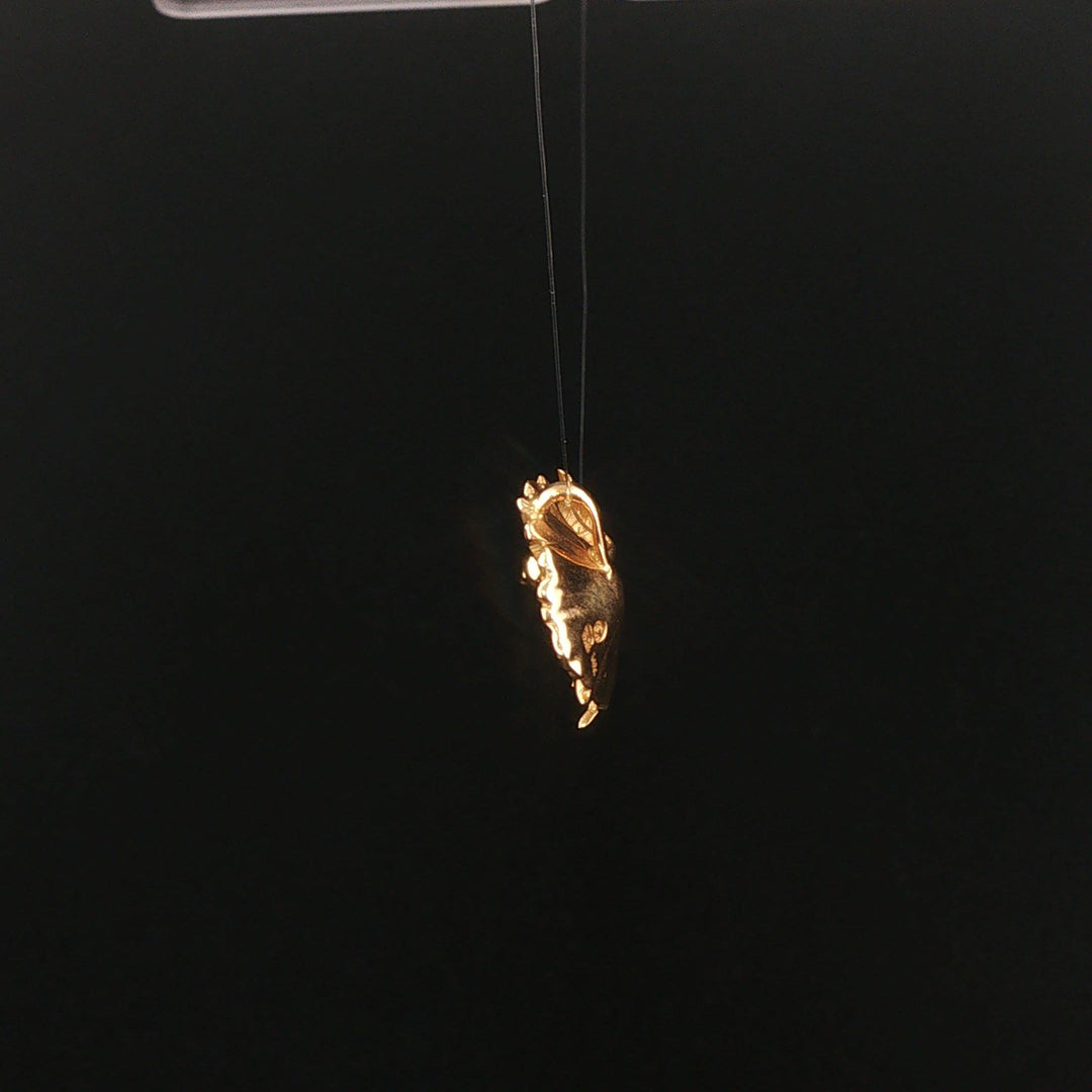 14k Yellow Gold and Diamond Vintage Hummingbird Pendant